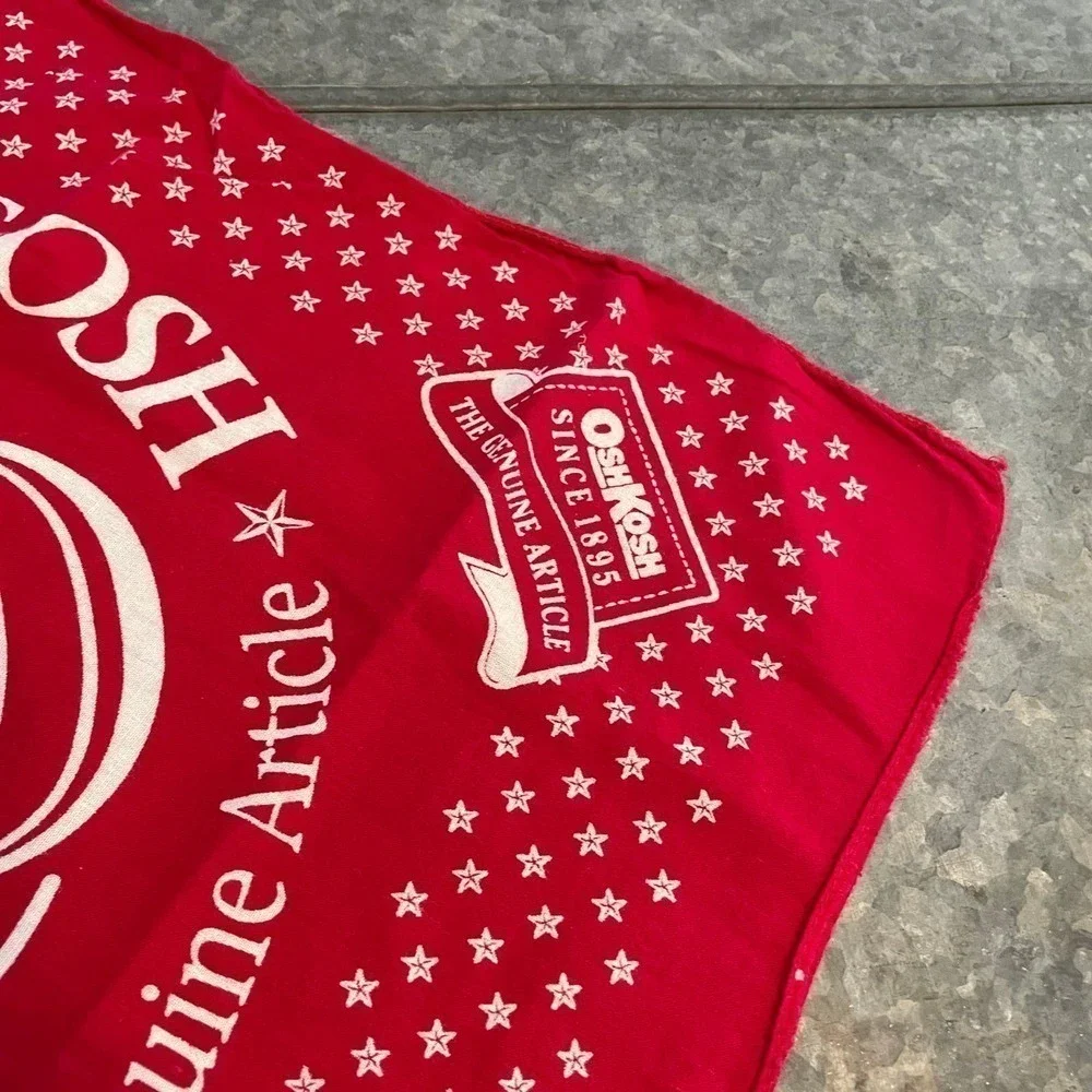 Vintage 90s OshKosh B’gosh 100 Years Handkerchief Bandana Scarf Cotton USA Red